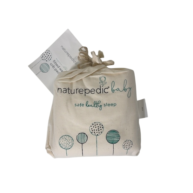Naturepedic Organic Cotton Waterproof Fitted Crib Pad, Crib Flat Rectangle