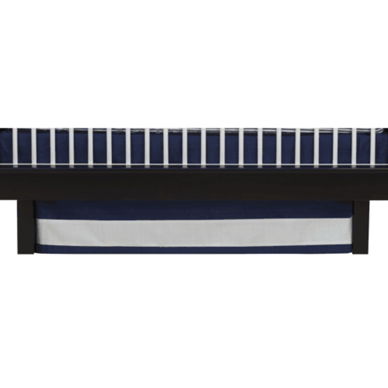 Oilo Wheels Crib Skirt in Cobalt Blue