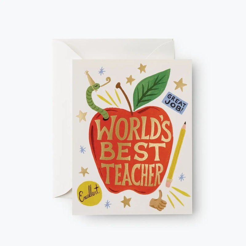 Rifle Paper Co. Worlds Best Teacher Card
