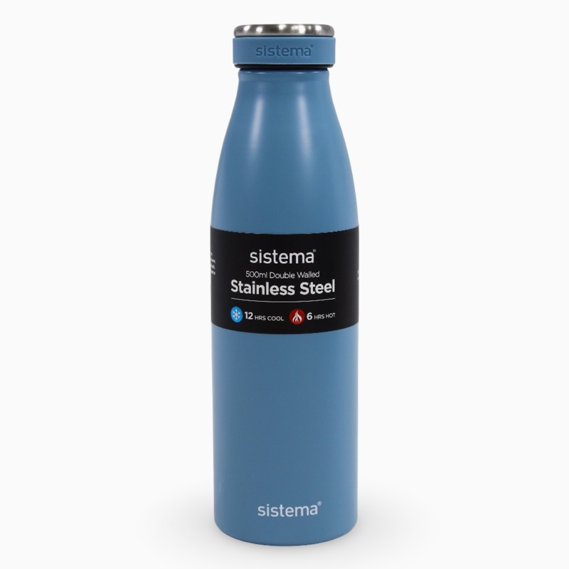 Sistema Stainless Steel Water Bottle  Light Blue