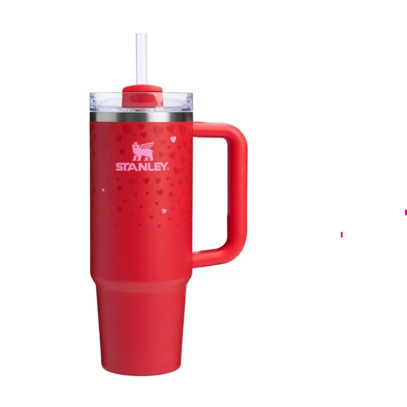 30 oz Stainless Steel H2.0 Flowstate Quencher Tumbler Ruby Hearts