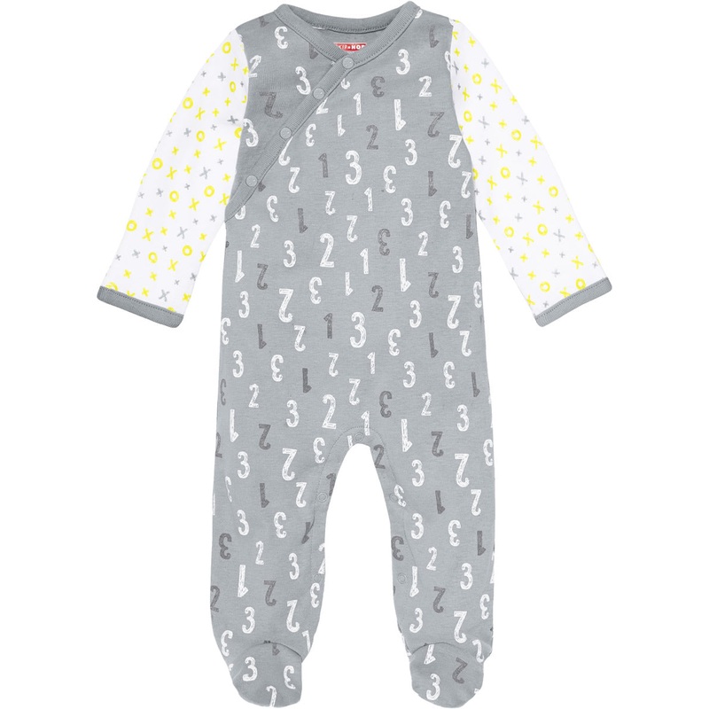 Skip Hop ABC-123 Side Snap Footie – Grey (9 Months)