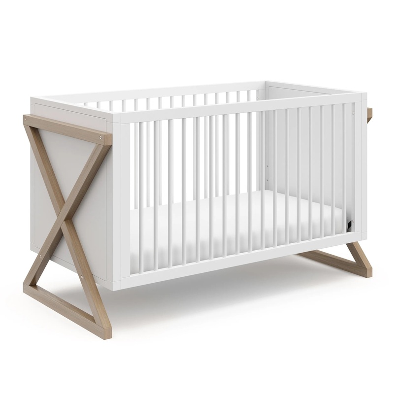 Storkcraft Equinox 3-in-1 Convertible Crib – White/Vintage Driftwood