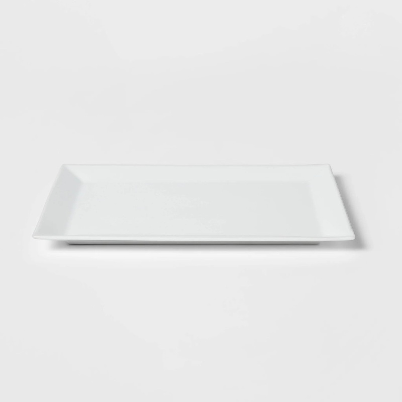 16″ x 10″ Porcelain Rectangular Rimmed Serving Platter