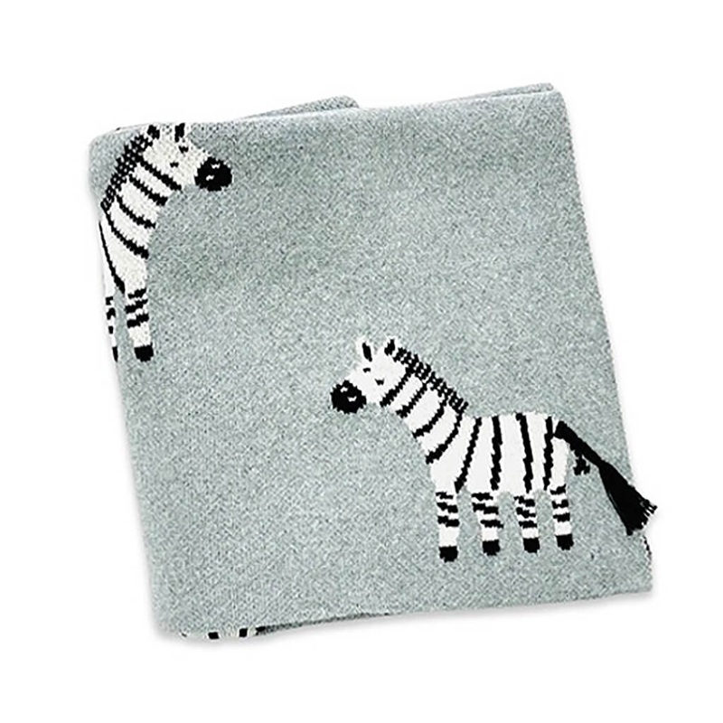 Jacquard Knit Blanket – Zebra 3D