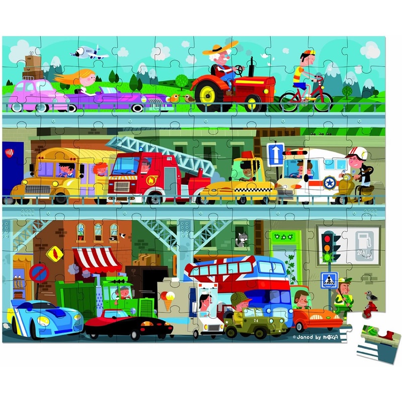 Janod Vehicles Puzzle 100 Pcs
