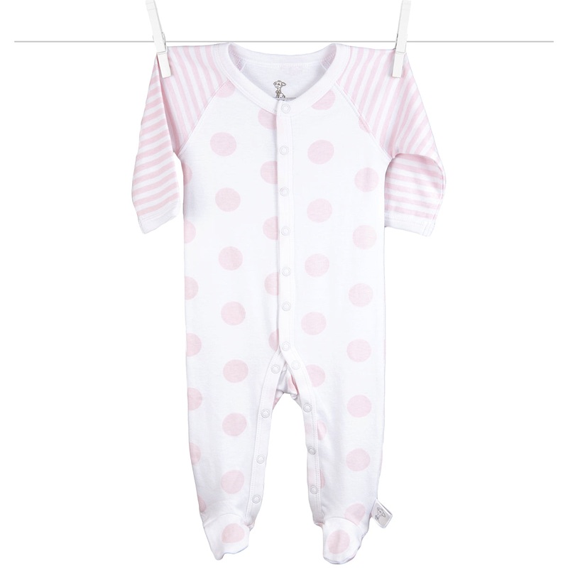 Little Giraffe Lollipop Henley Footie in Pink – 3 to 6 Months