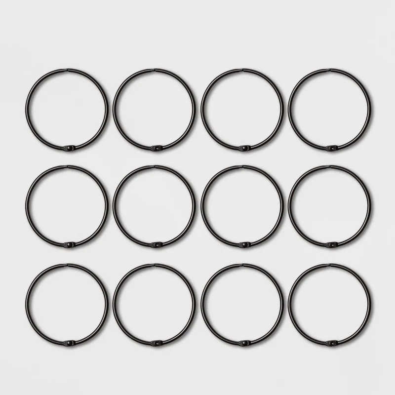 Shower Curtain Rings Matte Black – Threshold (See Description)