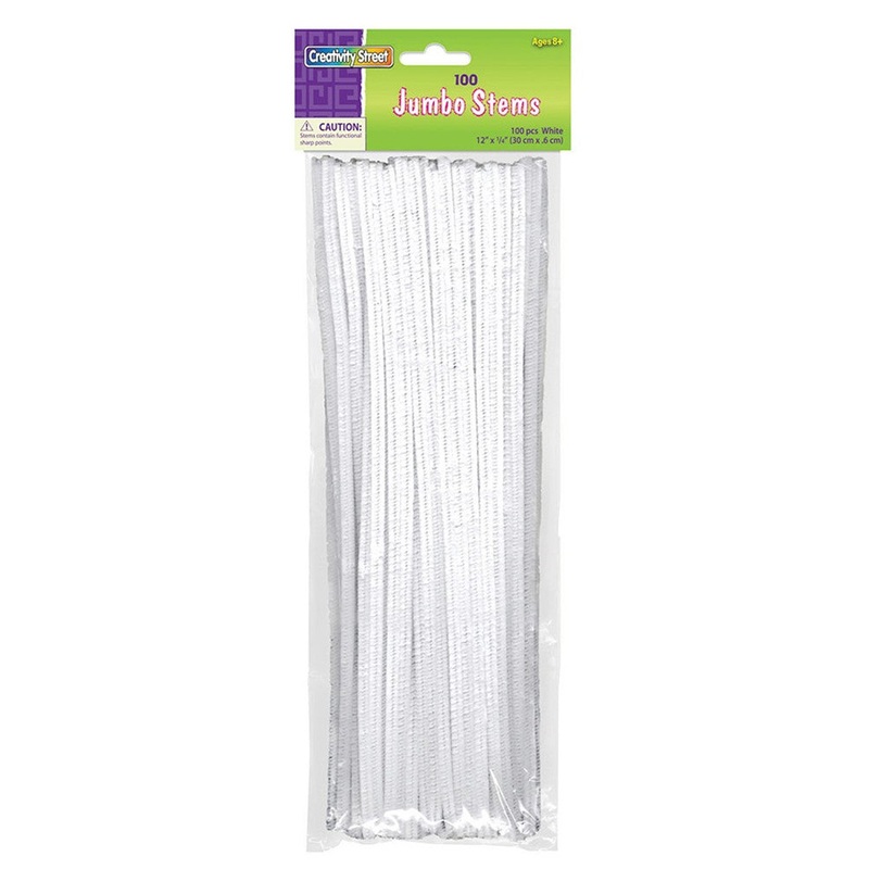 White Jumbo Chenille Stems