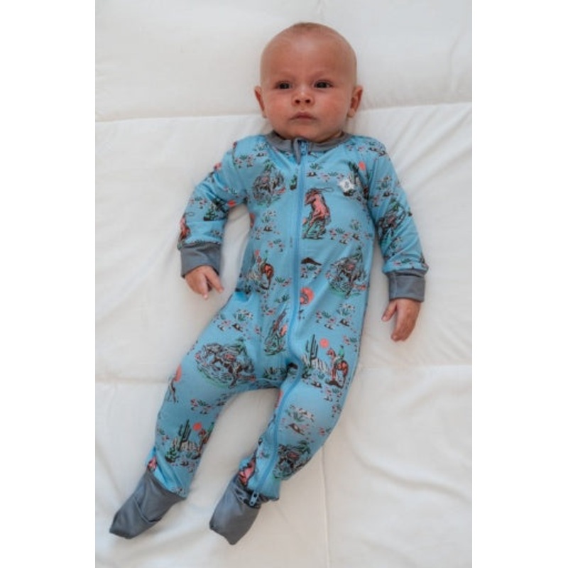 Burlebo Baby Zip Up Cowboy Up | Blue