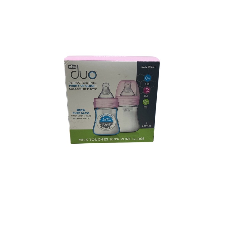 Chicco Duo 5 Oz. 2-Pack Hybrid Baby Bottles, Pink