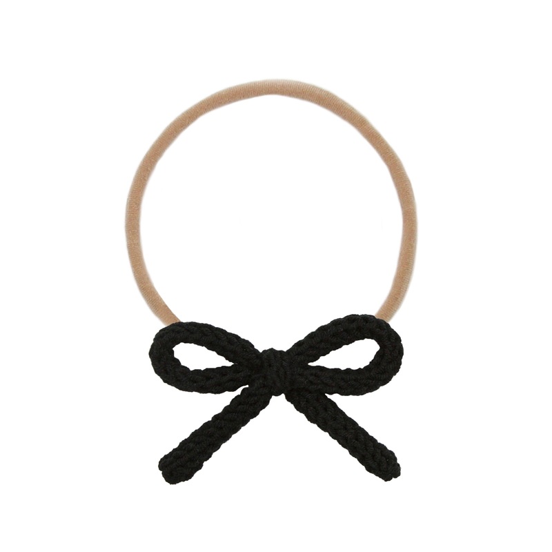 Crochet Bow – Black Headband