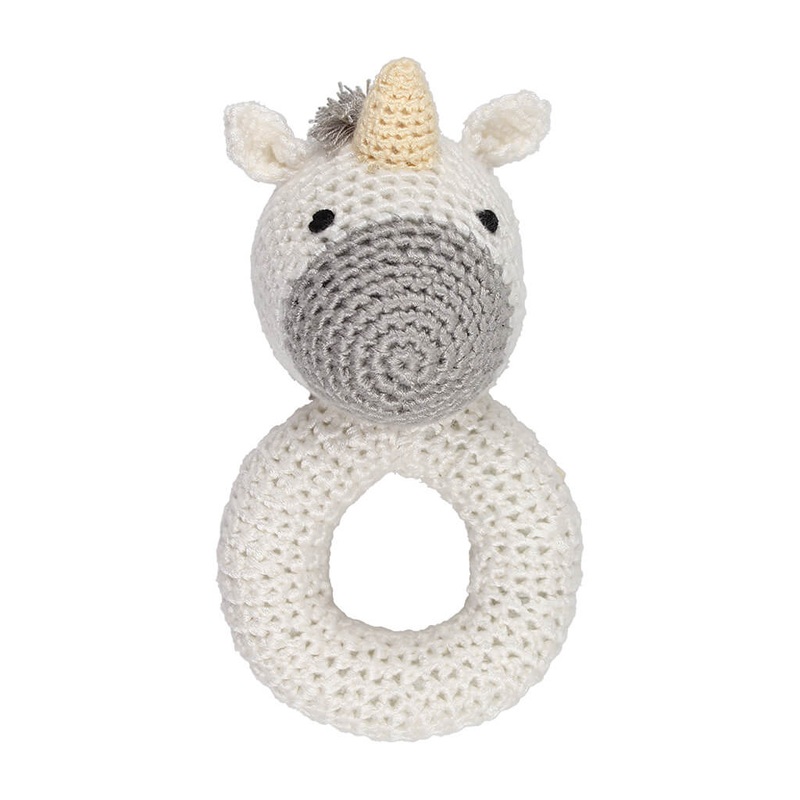 Crochet Ring Rattle Unicorn