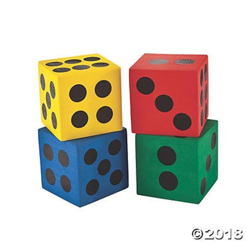 Foam Playing Dice, Jumbo, 2 1/2″