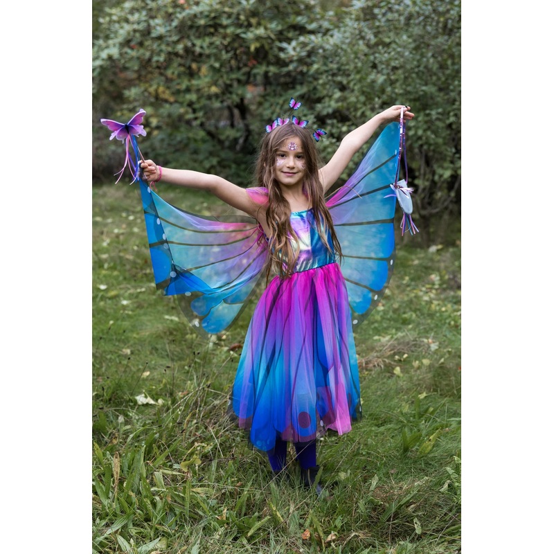 Great Pretenders Blue Butterfly Twirl Dress with Wings & Headband