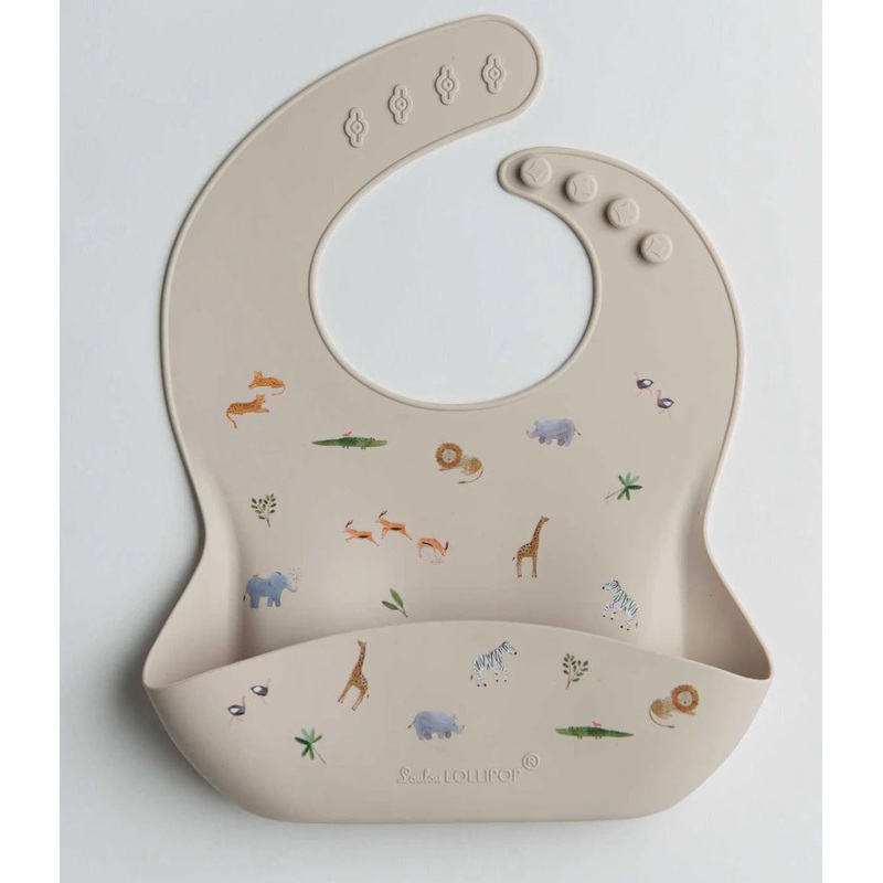 Loulou Lollipop Silicone Bib – Safari