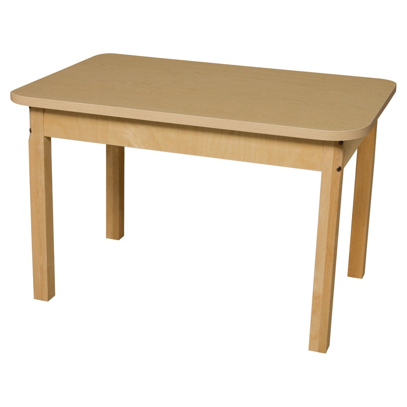 24″ x 36″ Rectangle High Pressure Laminate Table with Hardwood Legs- 18″