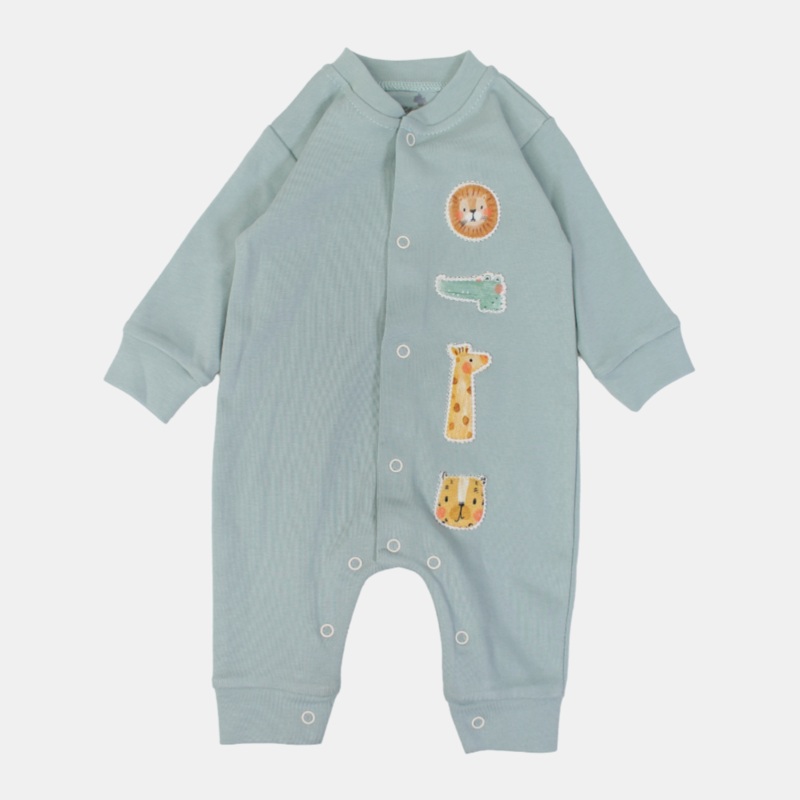 Baby Boys’ Cotton Long-Sleeved Footless Onesie