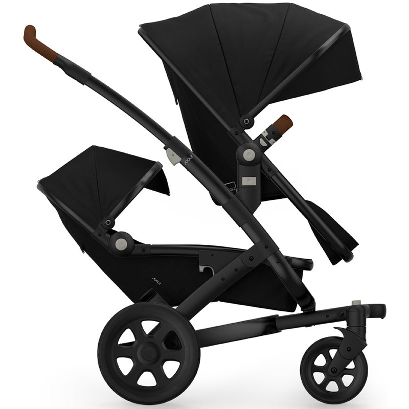 Joolz Geo 2 Tailor Twin Stroller – Black/Black/Black/Brown Ribbed