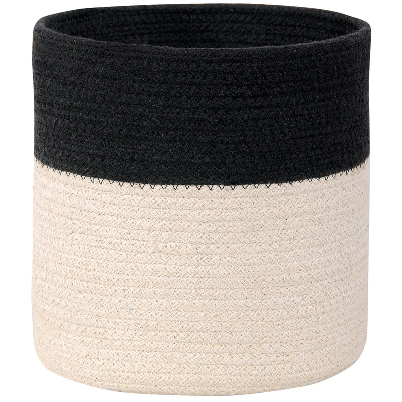 Lorena Canals Basket Dual – Black/Natural (8″ x 8″)