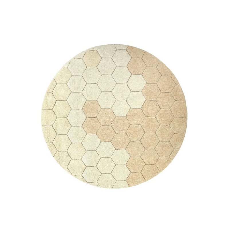 Lorena Canals Planet Bee – Washable Round Honeycomb Rug