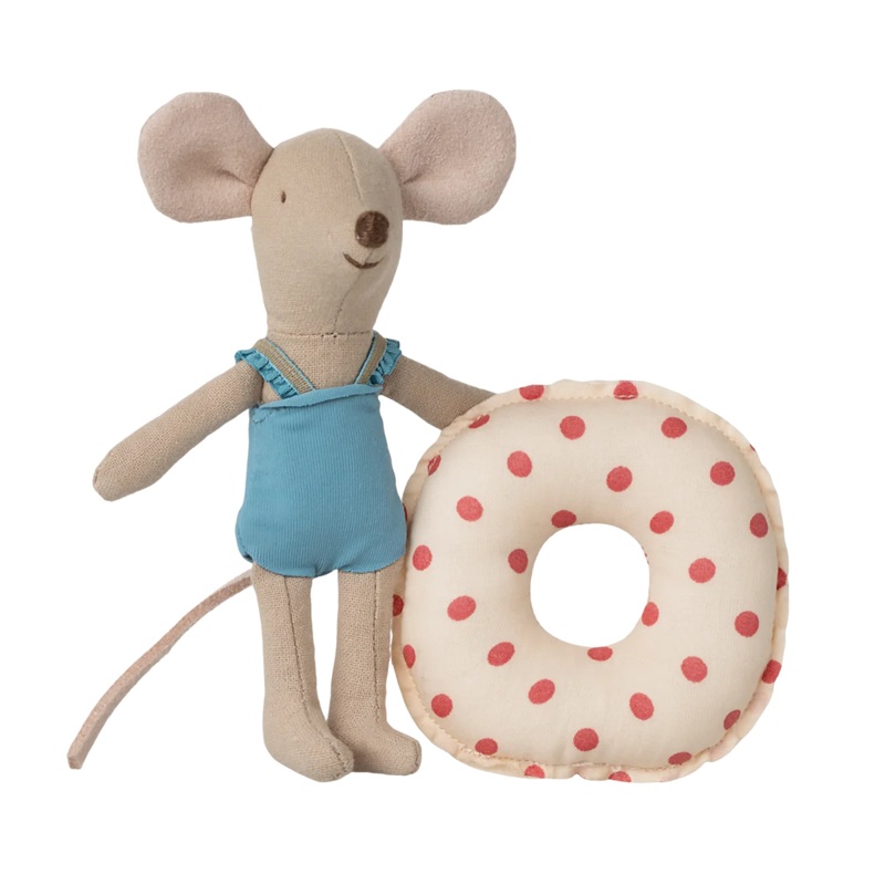 Maileg Beach Mouse With Float – Little Sister Red Dot