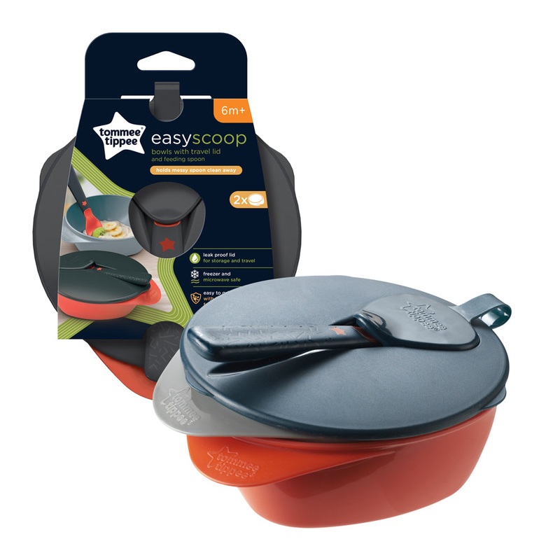 Tommee Tippee Easy Scoop Feeding Bowls with Lid and Spoon  Pack of 2