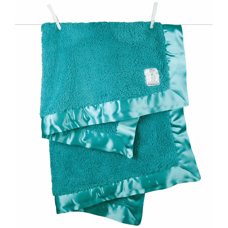 Little Giraffe Chenille Blanket in Teal