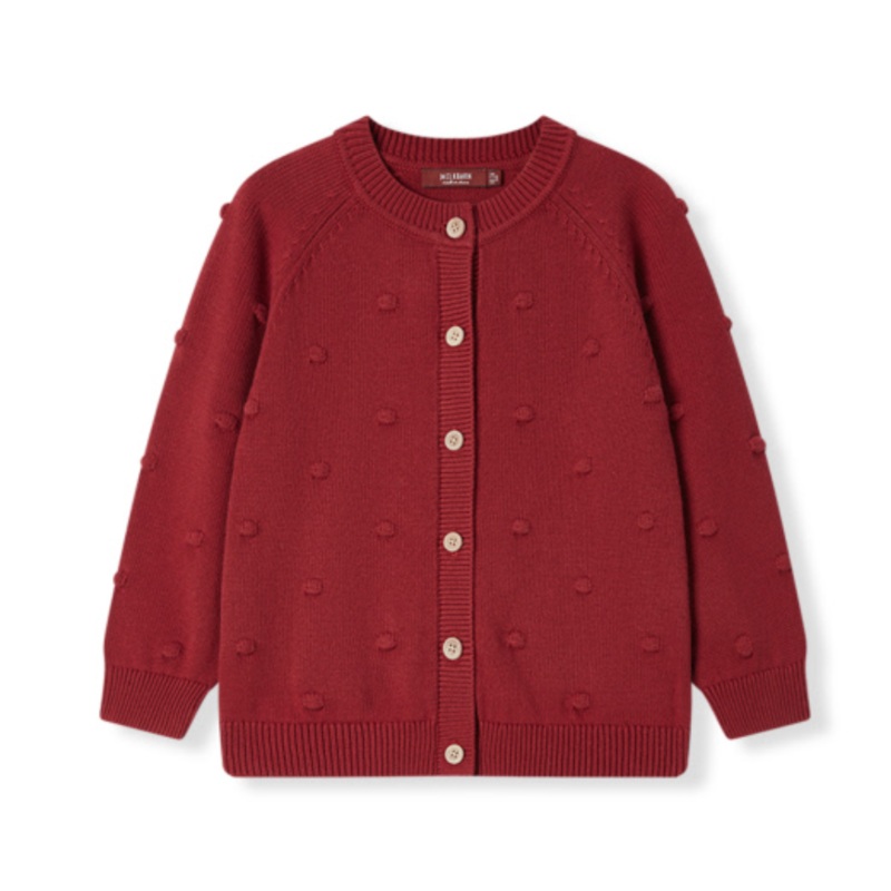 Milkbarn Knit Popcorn Cardigan – Wine