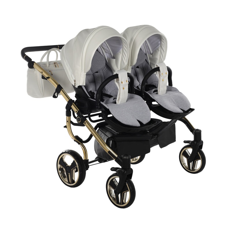 JUNAMA FLUO INDIVIDUAL DUO WHITE GOLD  – 2IN1 (2 X CARRYCOTS & 2 X SEAT UNITS)