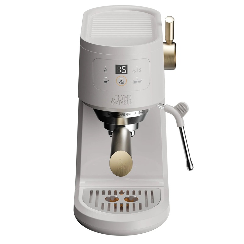 Thyme & Table Barista Mini Espresso Machine – Sand White (See Description)