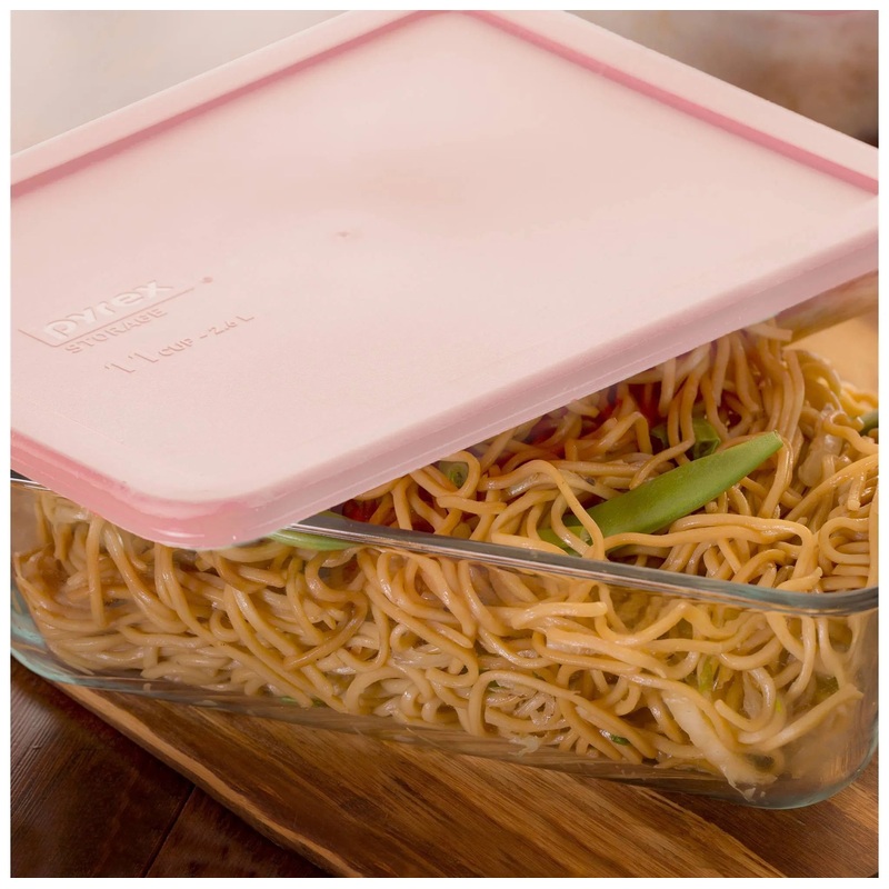 11c Rectangular Glass Food Storage Rosewater
