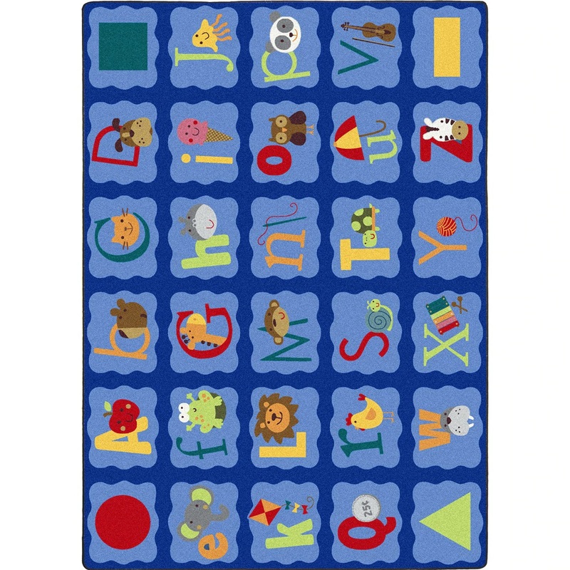 Alphabet Blues 7’8″ x 10’9″ area rug in color Multi FALSE area rug in color Rectangle Rug