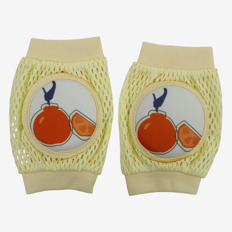 Baby Knee Mesh Pads  Yellow with Orange Design