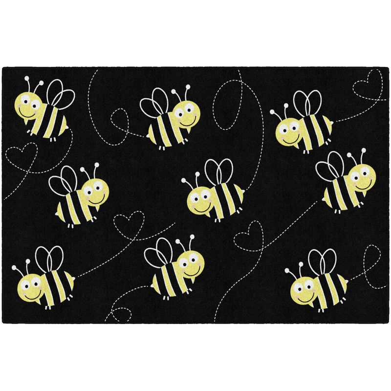 Bees on Black Rug By Schoolgirl Style