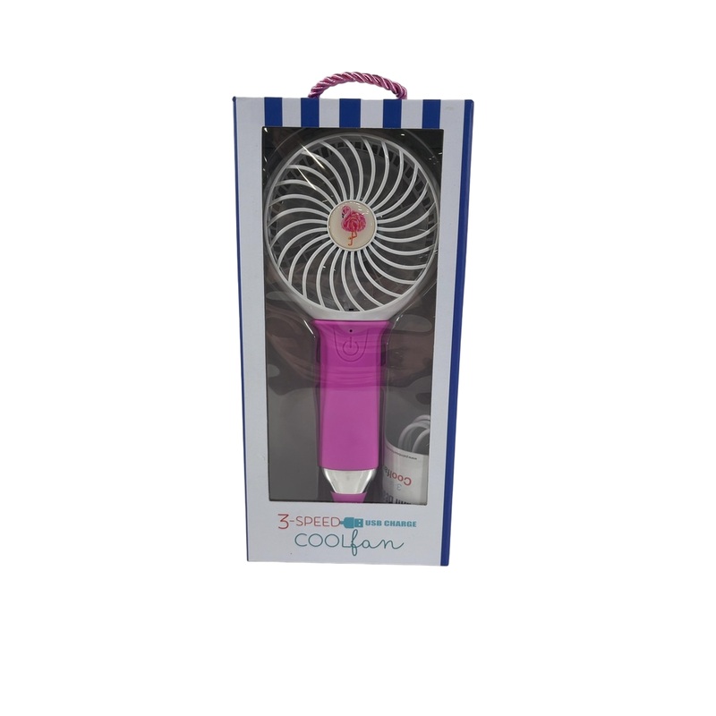 Nikiani Palm Beach Crew 3-Speed USB Cool Fan, Pink