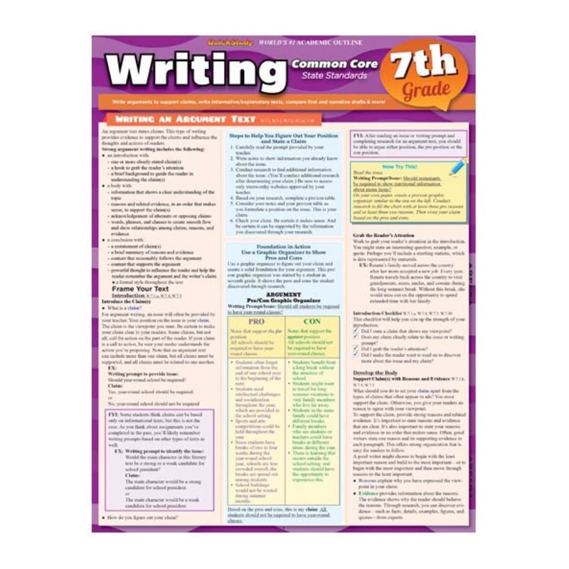QuickStudy: Writing Common Core (7th grade)