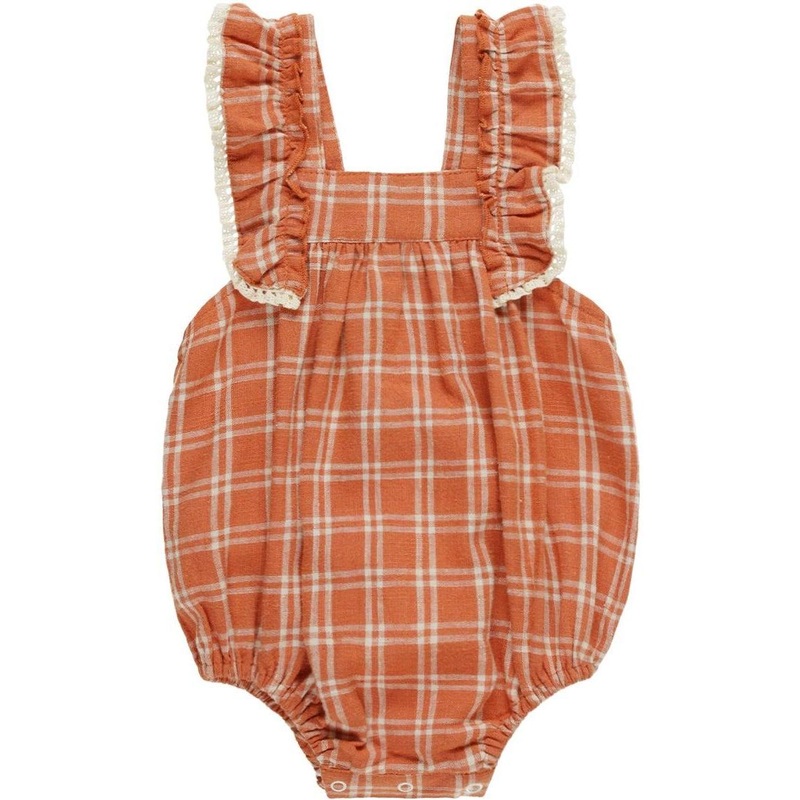 Rylee + Cru Maya Romper || Poppy Check