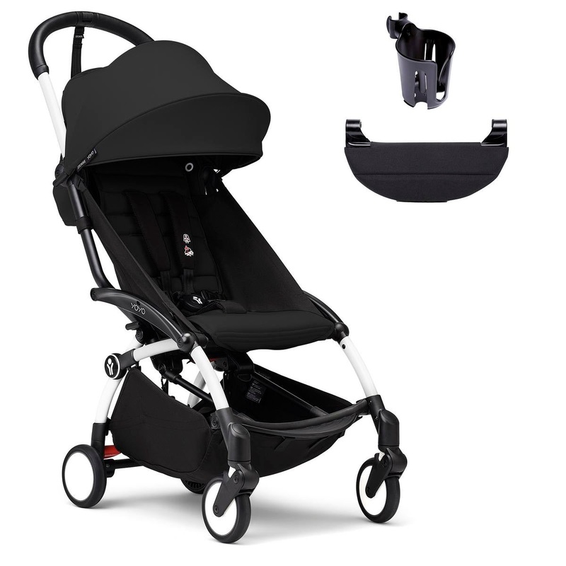 Stokke YOYO3 Ultra Compact 6+ Stroller + Essentials Bundle – White / Black