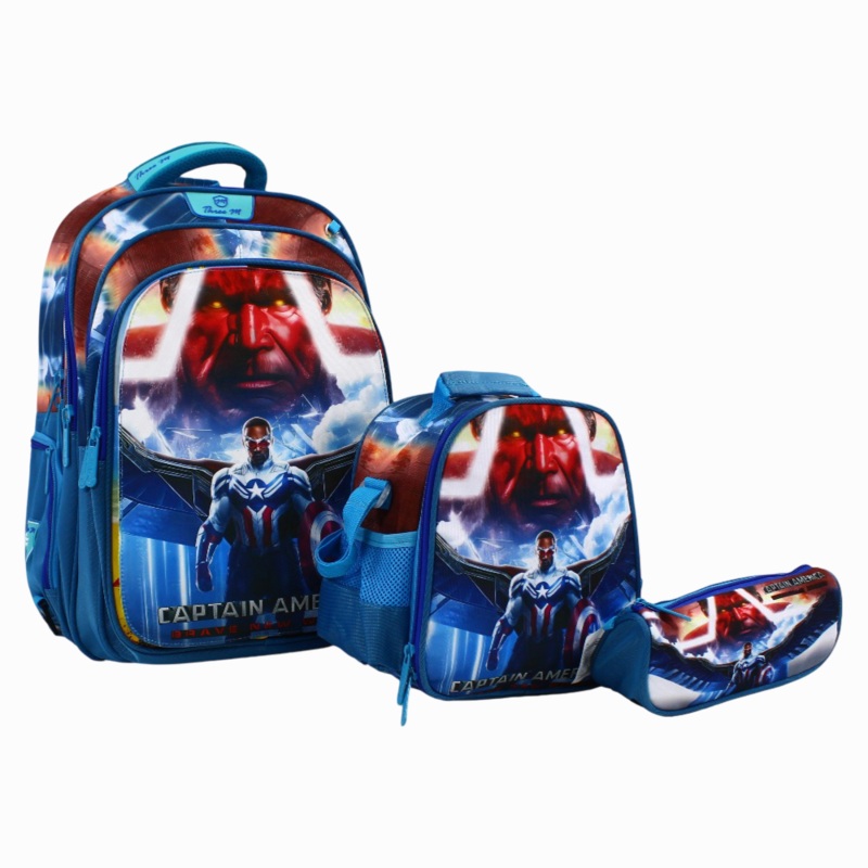 Captain America School Set 3 Faces in 1  19 Inches