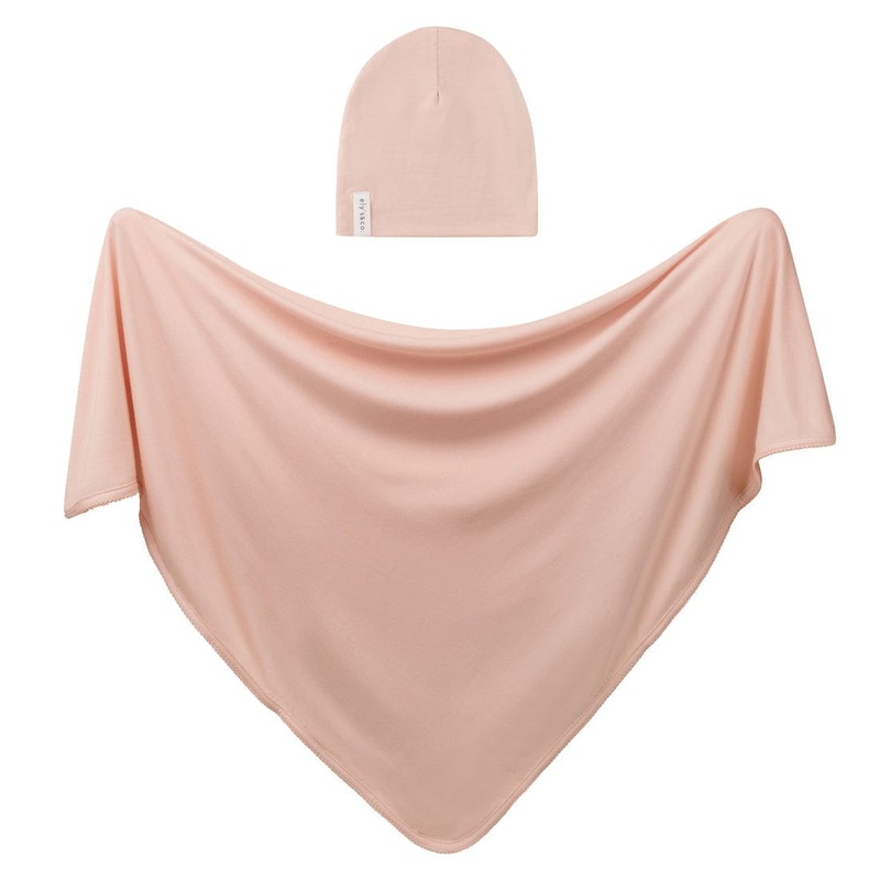 Ely’s&Co. Modal Swaddle + Beanie Set Gift Box