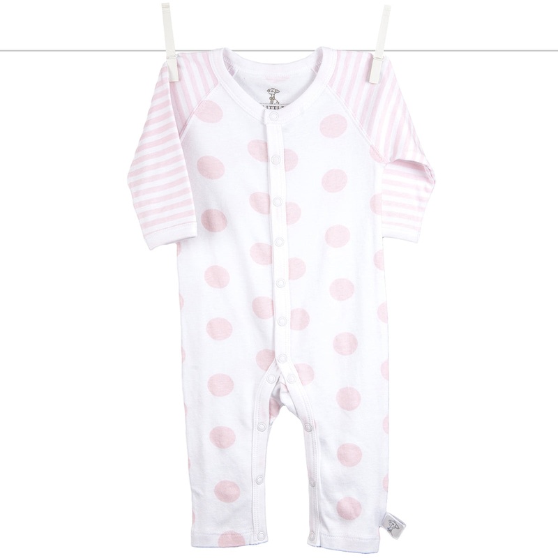Little Giraffe Lollipop Henley Romper in Pink – 3 to 6 Months