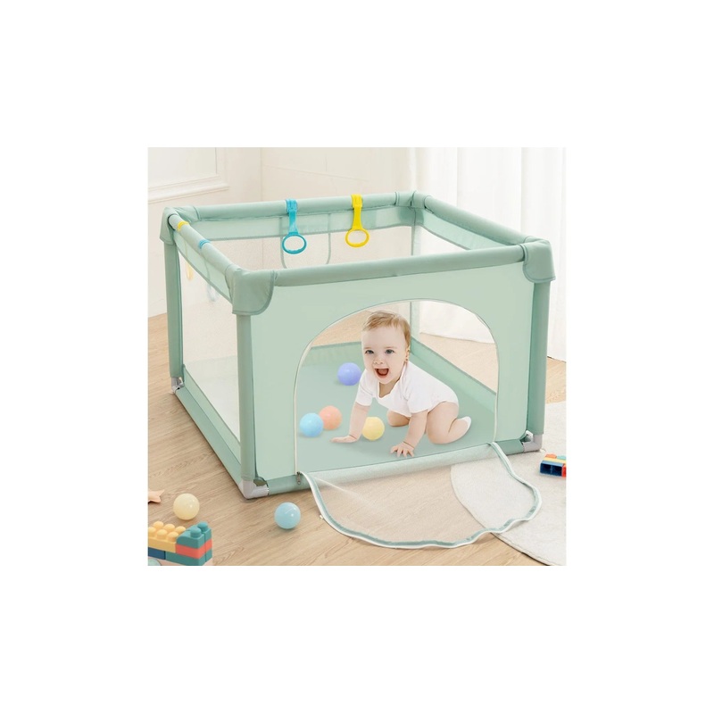 36″x36″ 4-Panel Baby Playpen Spacious & Secure Foldable Playard – Green
