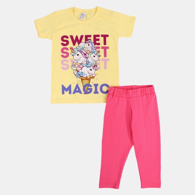 Girls Cotton Pajama Set – Sweet Magic Print