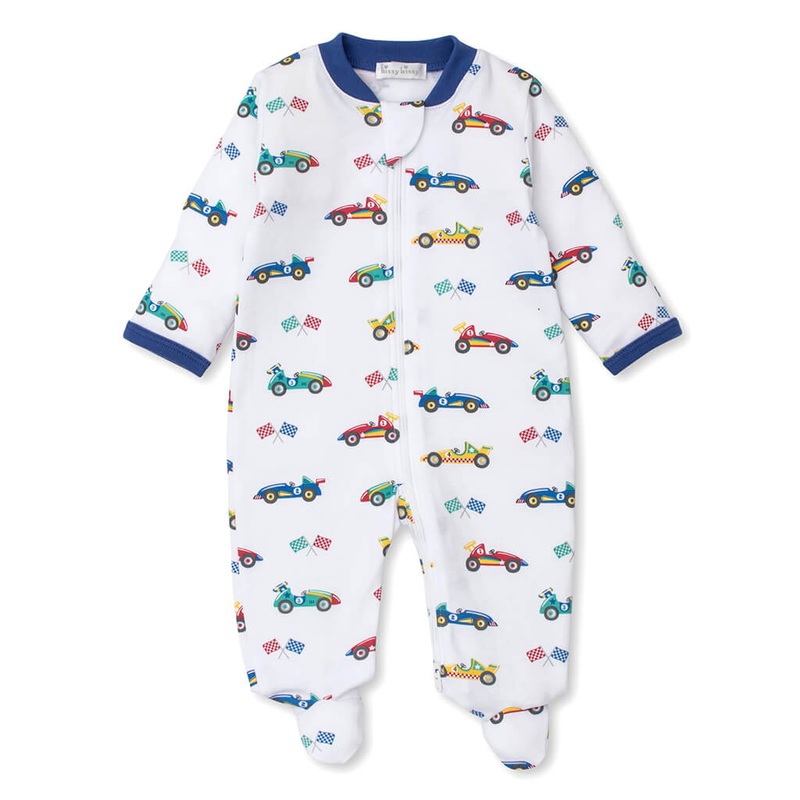 Kissy Kissy Print Footie Race Car Rally
