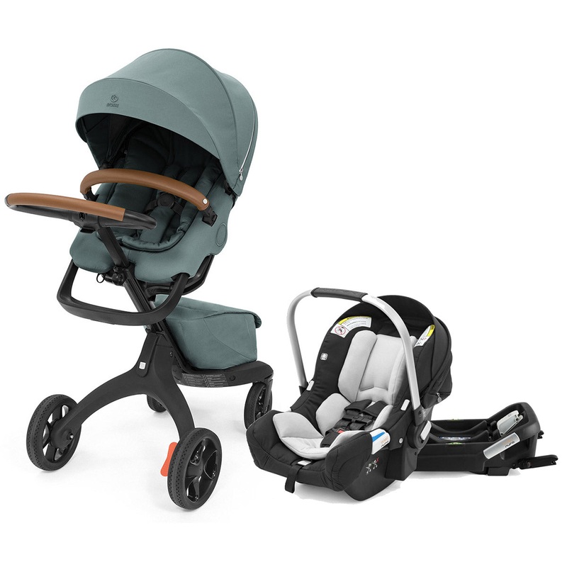 Stokke Xplory X Stroller + Stokke Pipa Travel System Bundle – Cool Teal / Black