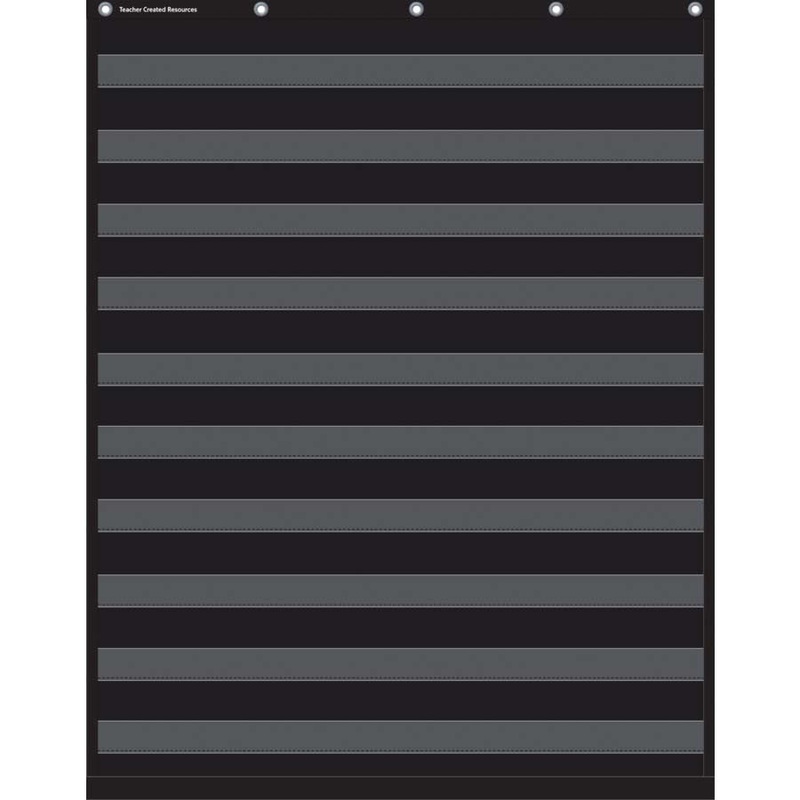 10-Pocket Pocket Chart, Black