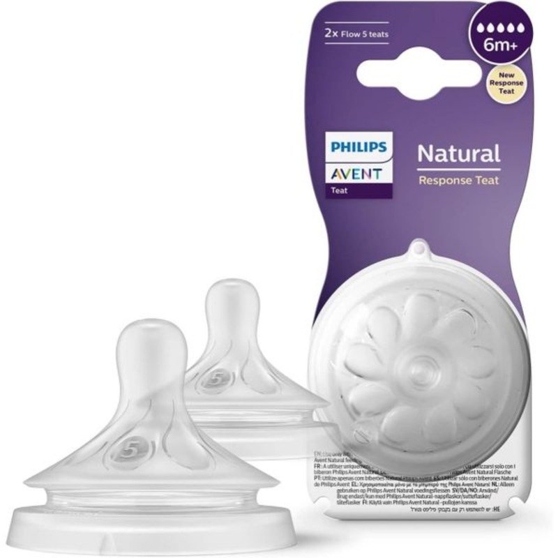 Avent Natural Response Nipple Flow 5 (6M+) – 2 Pack