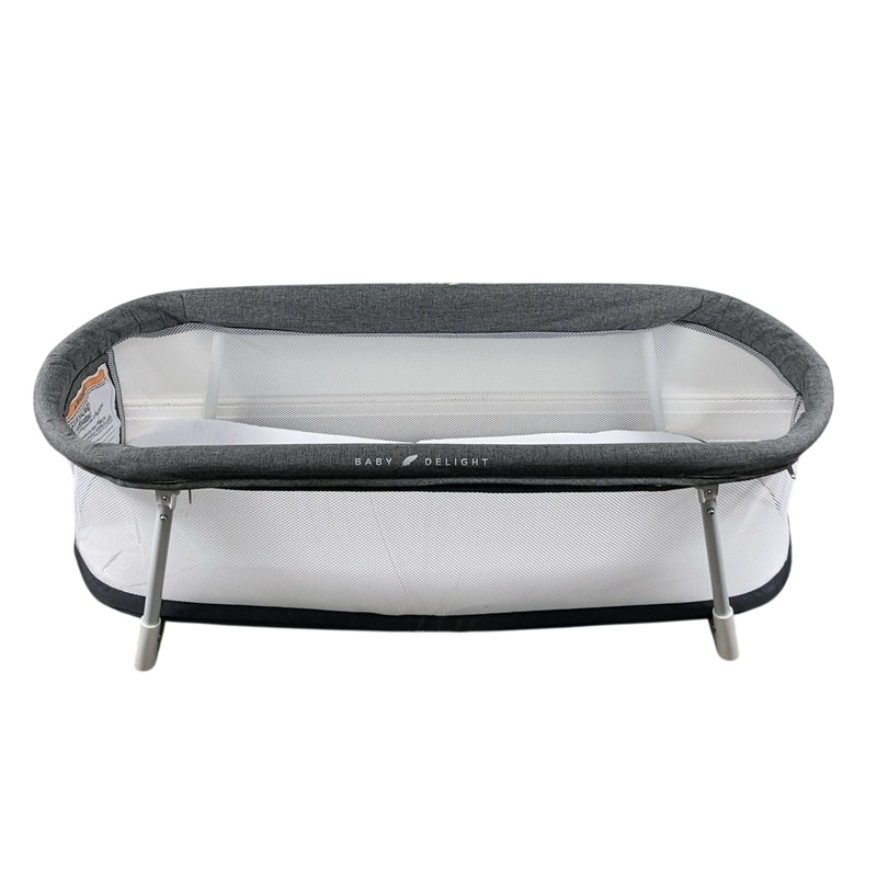 Baby Delight Snuggle Nest Portable Infant Bassinet, Charcoal Tweed