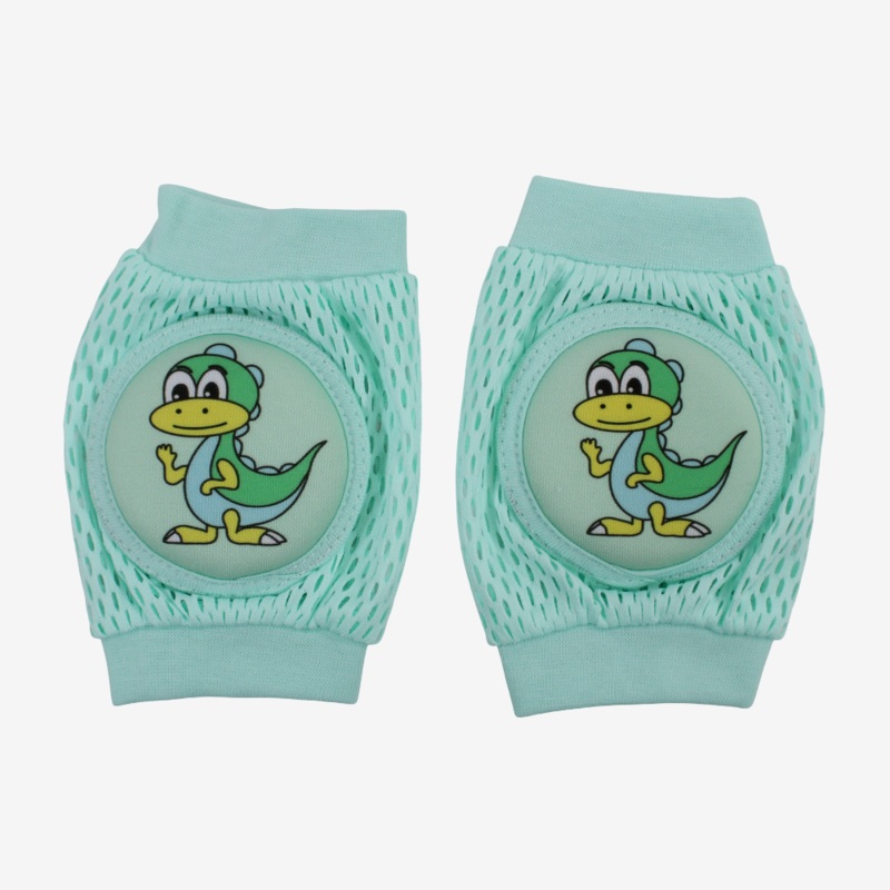 Baby Knee Mesh Pads  Mint with Dinosaur Design